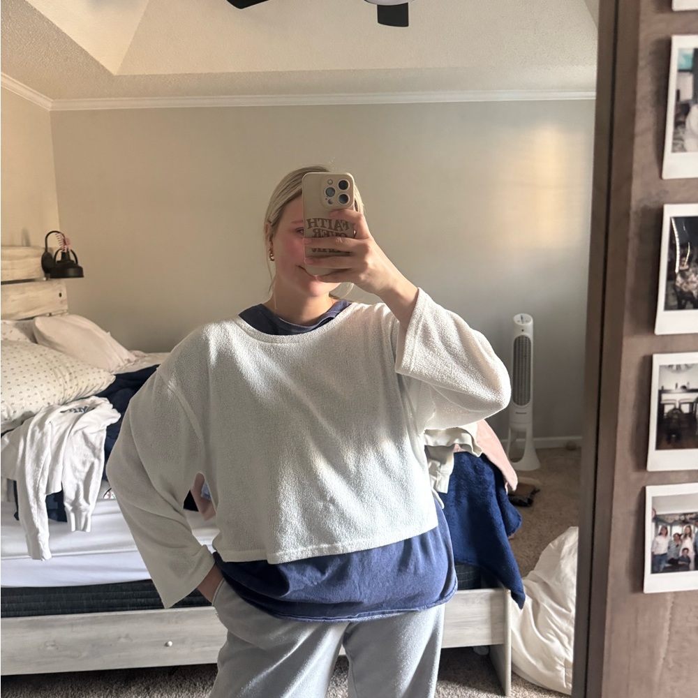 White Cropped Sweater